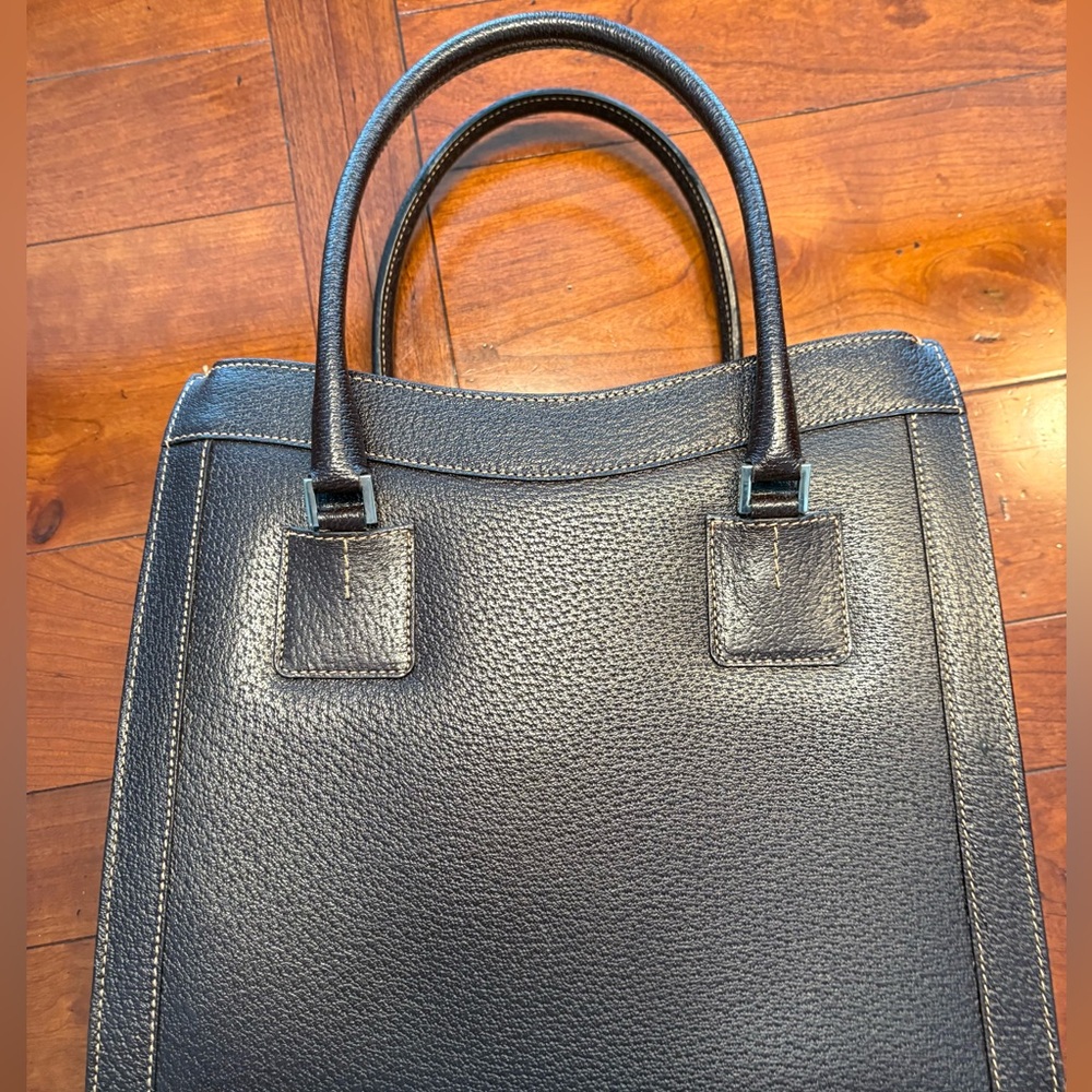 Siso leather bag. Made in Italy.  Very dark brown.